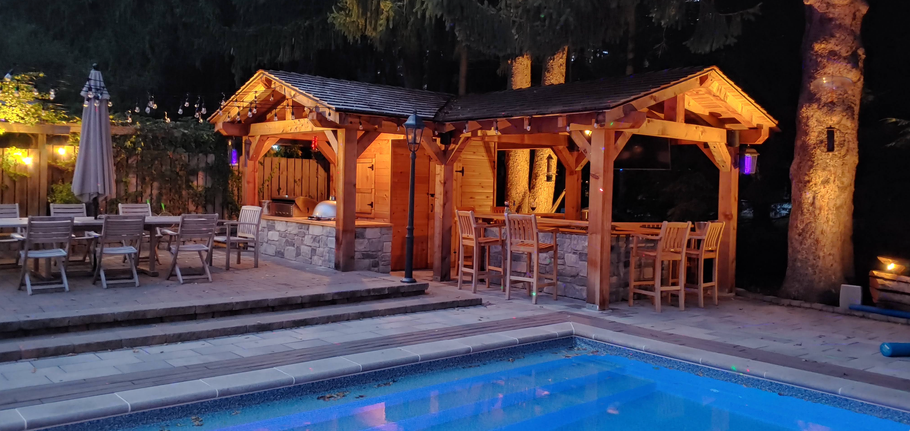 Dave's Backyard Reno: Pool Restoration, Hardscaping, and Timber Frame Cabana Bar with Smoker & BBQ Grill