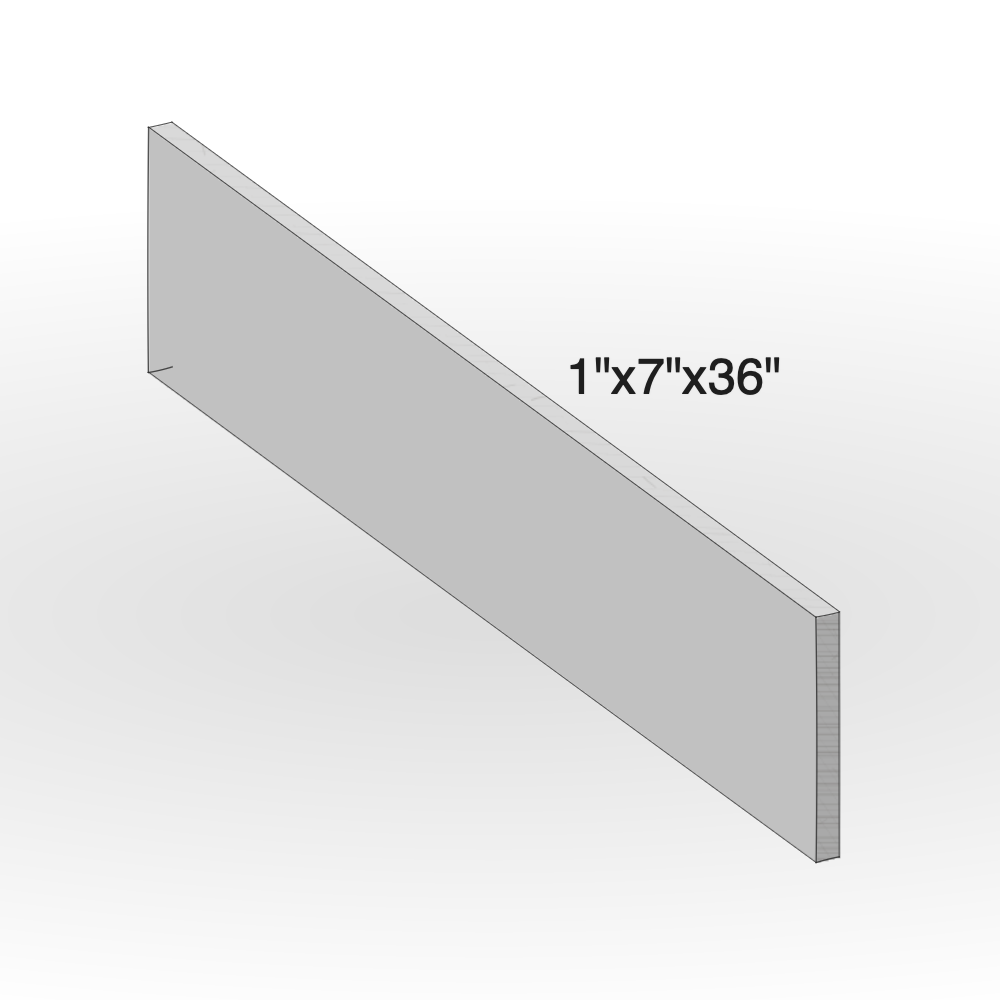 Riser - Kota Black Limestone - Natural Edges M/Cut - 1"x7"x36" sketch