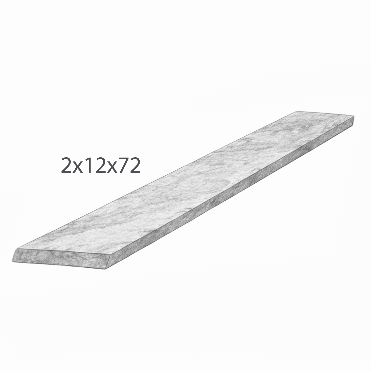 Coping - Indus Gray Limestone - Sand Blast - Saw Cut - 2"x12"x72" sketch