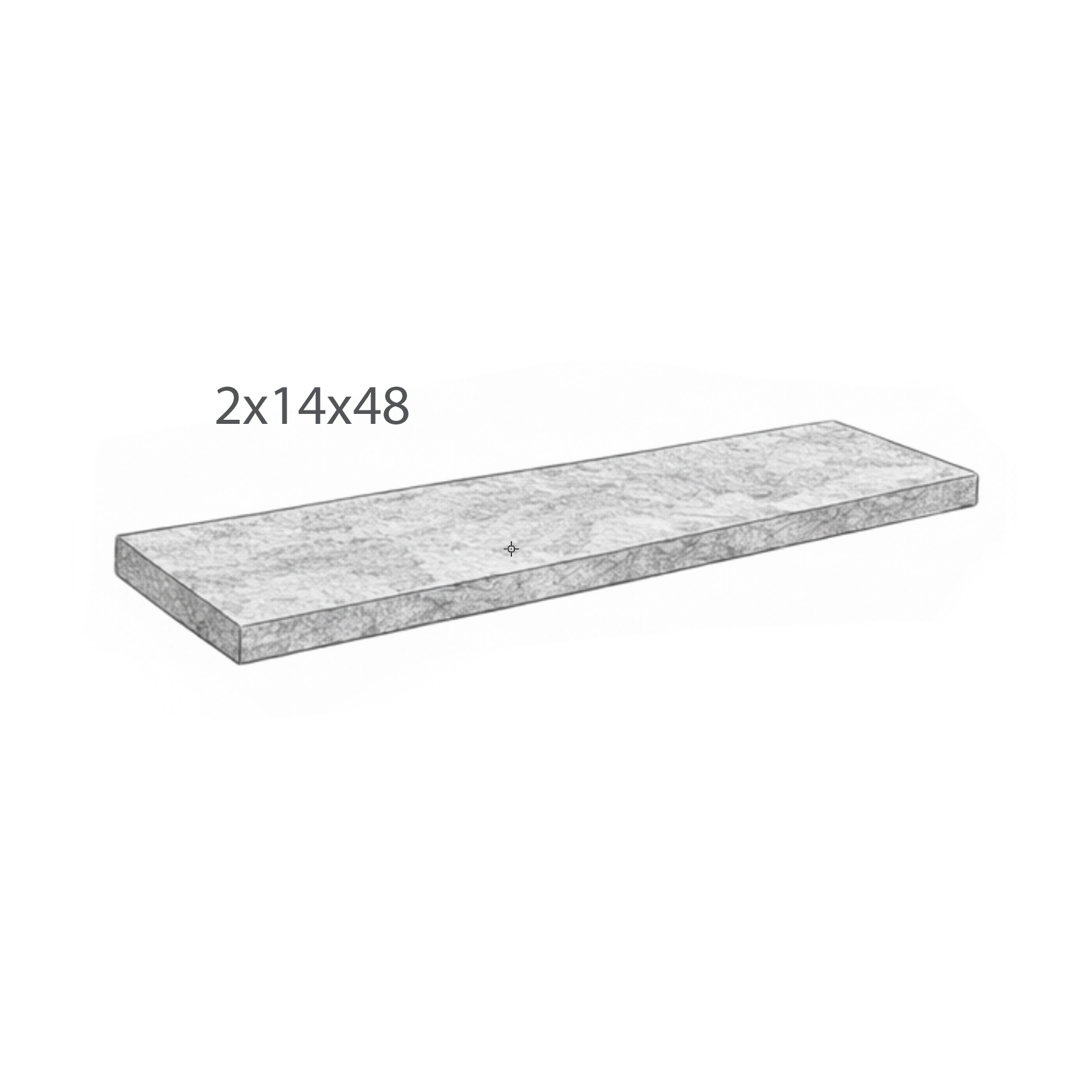 Coping (Wall - SC) - Black Limestone - Natural - Saw Cut - 2"x14"x48" sketch