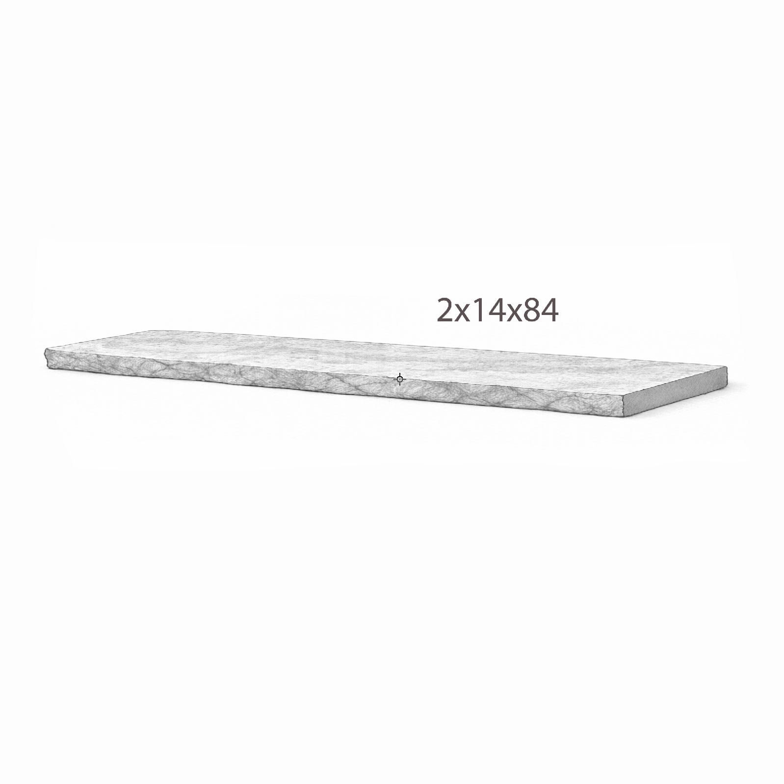 Coping - Beige Sandstone - 3 Edges Sawn, 1 Longside Rockfaced - 2"x14"x84" sketch