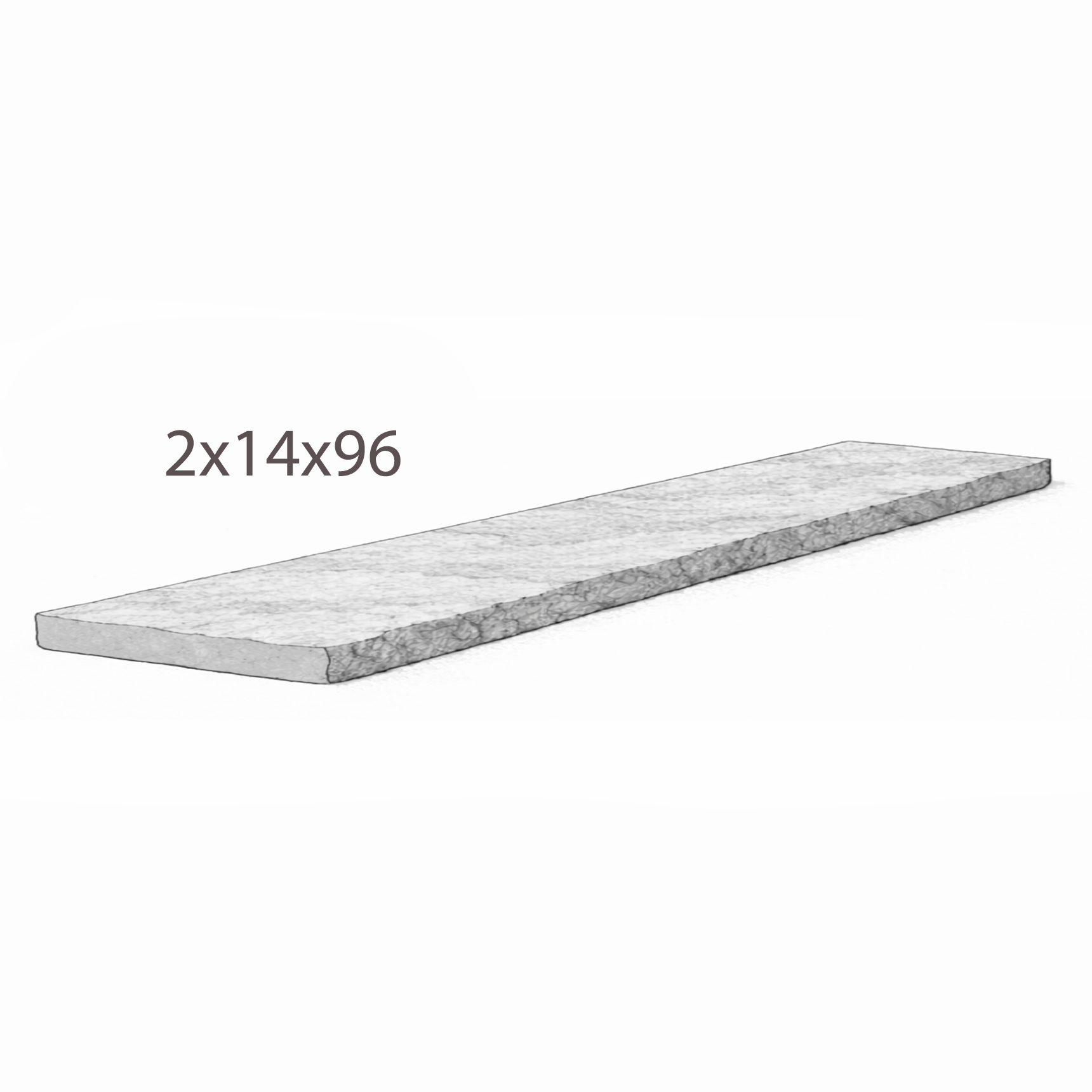 Coping - Black Pearl Granite - 3 Edges Sawn, 1 Longside Rockfaced - 2"x14"x96"