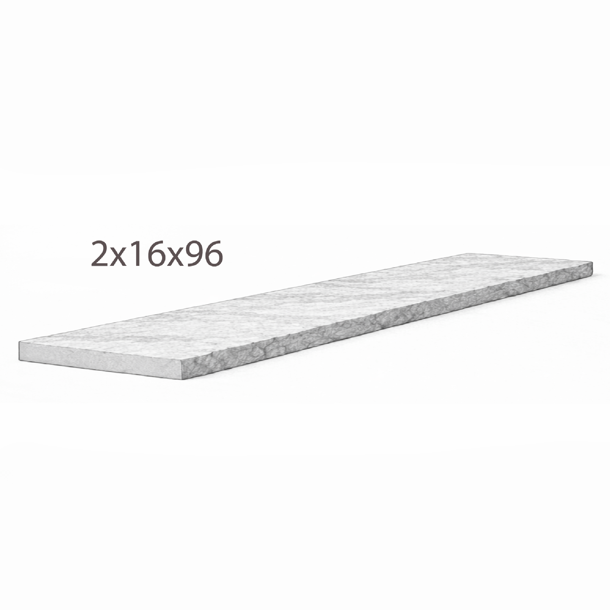 Coping - Slate Grey Sandstone - 3 Edges Sawn, 1 Longside Rockfaced - 2"x16"x96" sketch