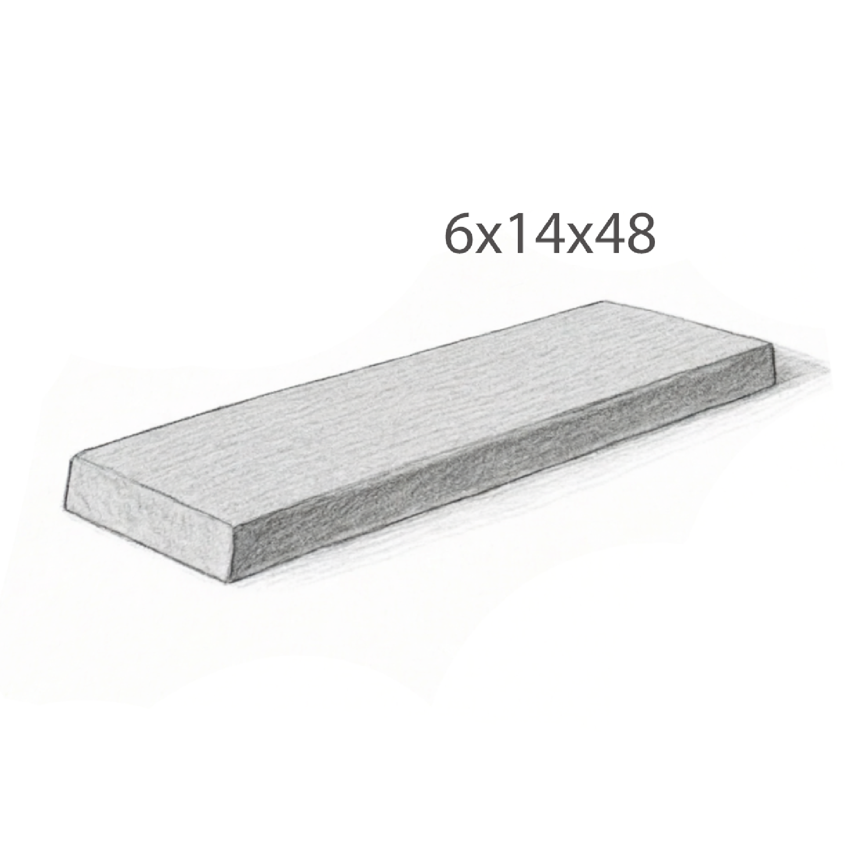 Step - Kota Black - 3 Edges Rock Face, 1 Longside Sawn - 6"x14"x48"