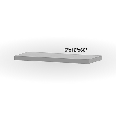 Step - Slate Grey Sandstone - 3 Edges Rock Face, 1 Longside Sawn - 6"x12"x60" sketch