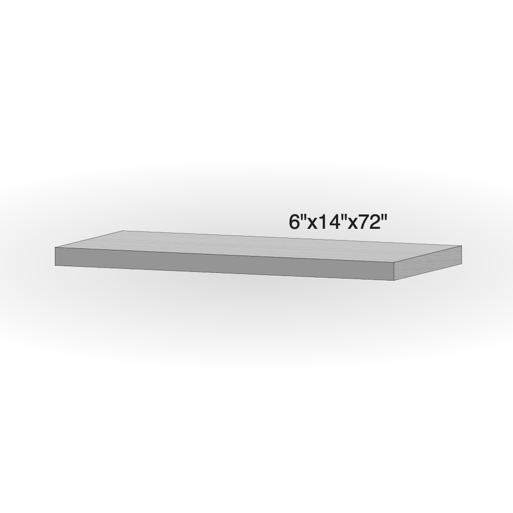 Step - Salt N Pepper Granite - 3 Edges Rockfaced, 1 Longside Sawn - 6"x14"x72" sketch