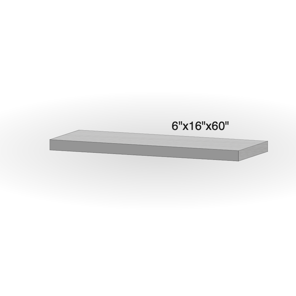 Step - Slate Grey Sandstone - 3 Edges Rock Face, 1 Longside Sawn - 6"x16"x60" sketch