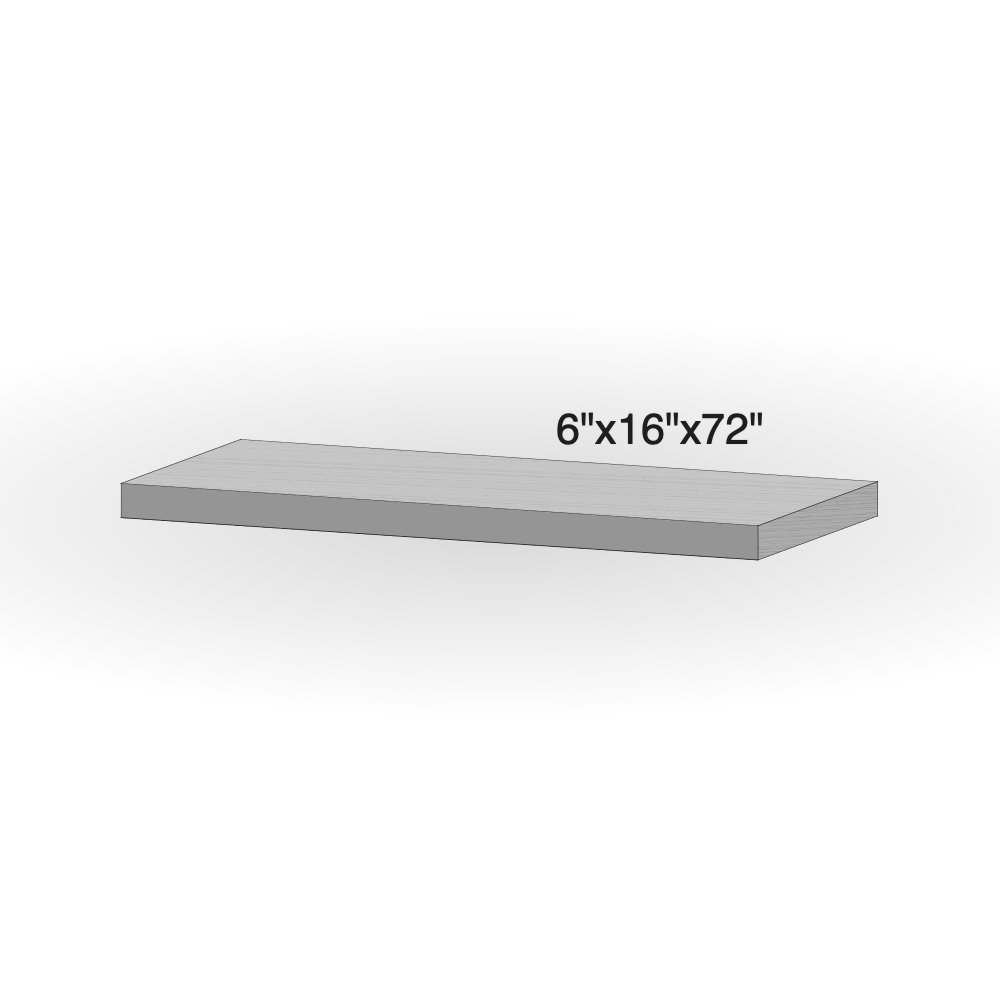 Step - Grey Sandstone - 3 Edges Rock Face, 1 Longside Sawn - 6"x16"x72" sketch