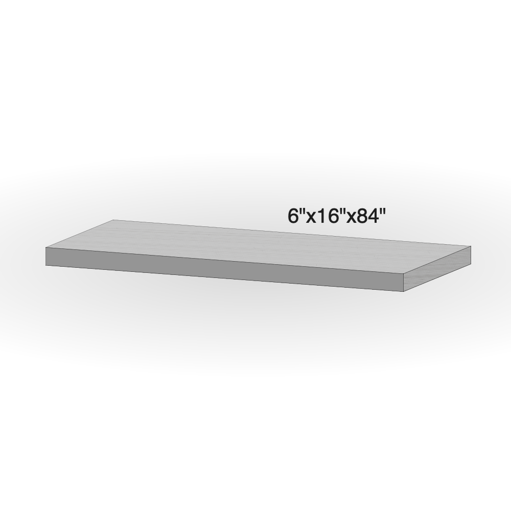 Step - Mid Grey Sandstone - 3 Edges Rockfaced, 1 Longside Sawn - 6"x16"x84" - Extra Large sketch