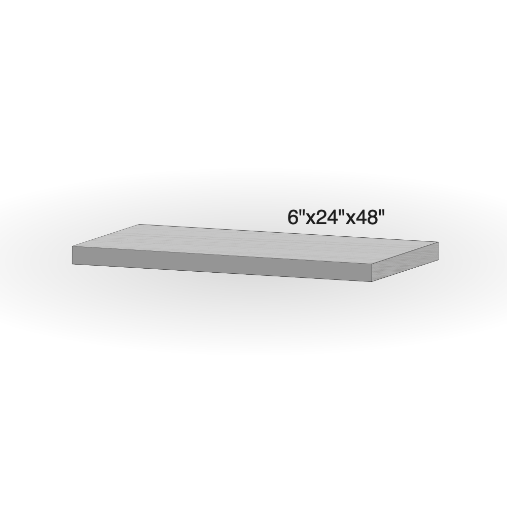 Step - Silver Grey Granite - 3 Edges Rockfaced, 1 Longside Sawn - 6"x24"x48" sketch