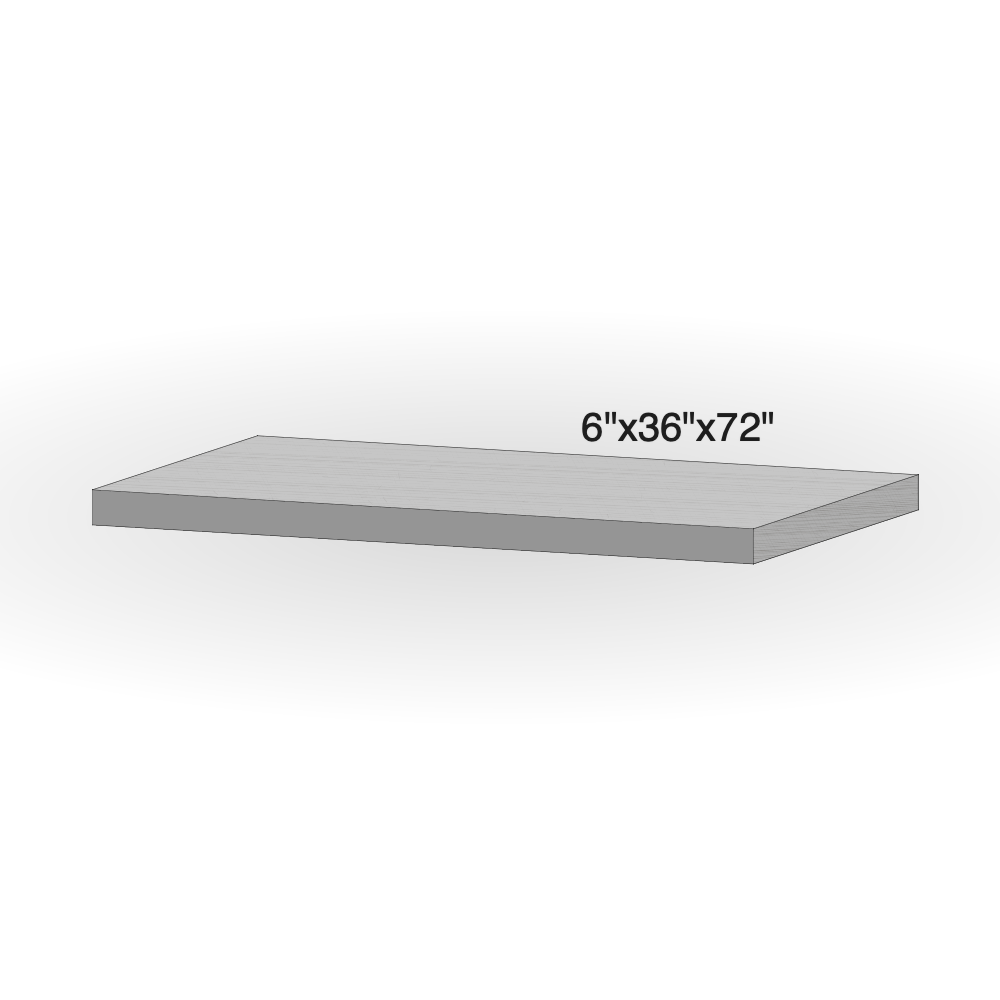 Step - Silver Grey Granite - 3 Edges Rockfaced, 1 Longside Sawn - 6"x36"x72" sketch
