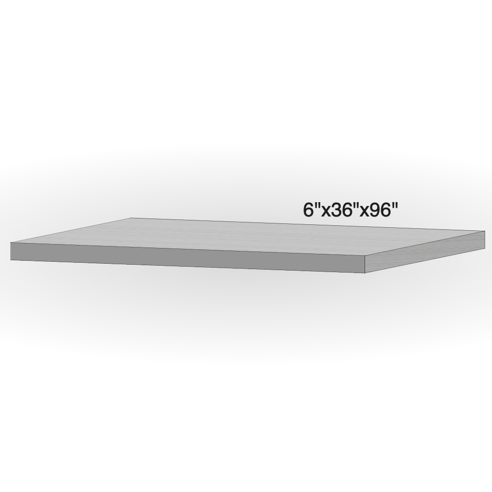 Step - Silver Grey Granite - 3 Edges Rockfaced, 1 Longside Sawn - 6"x36"x96" - Extra Large sketch