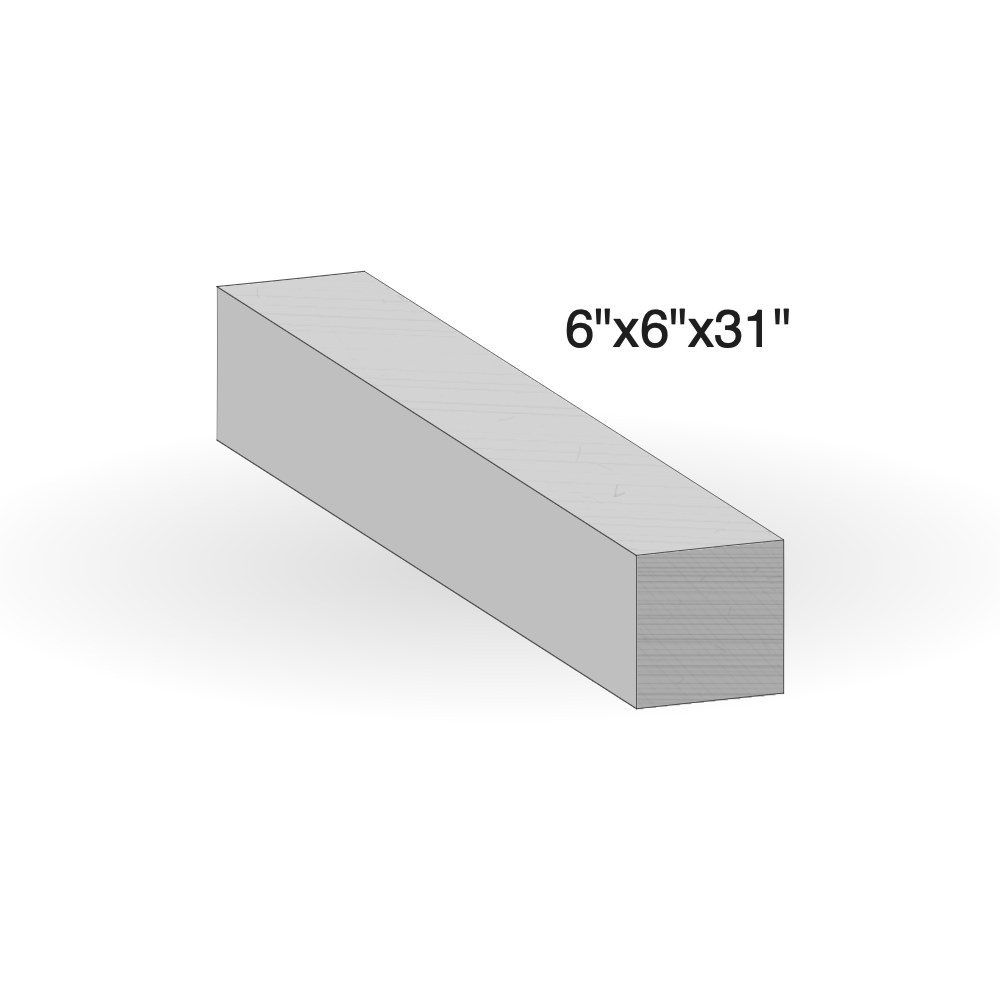 Curb - Black Limestone - Curbs - Natural - Rock Cut - 6"x6"x31" sketch