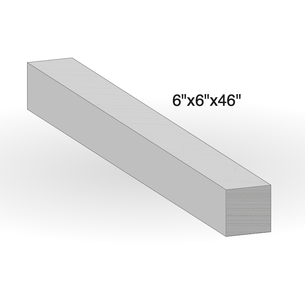 Curb - Dove Sandstone - Natural - Rock Cut - 6"x6"x46" sketch