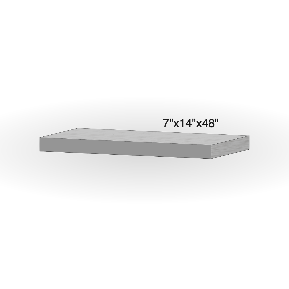 Step - Slate Grey Sandstone - 3 Edges Rock Face, 1 Longside Sawn - 7"x14"x48" sketch