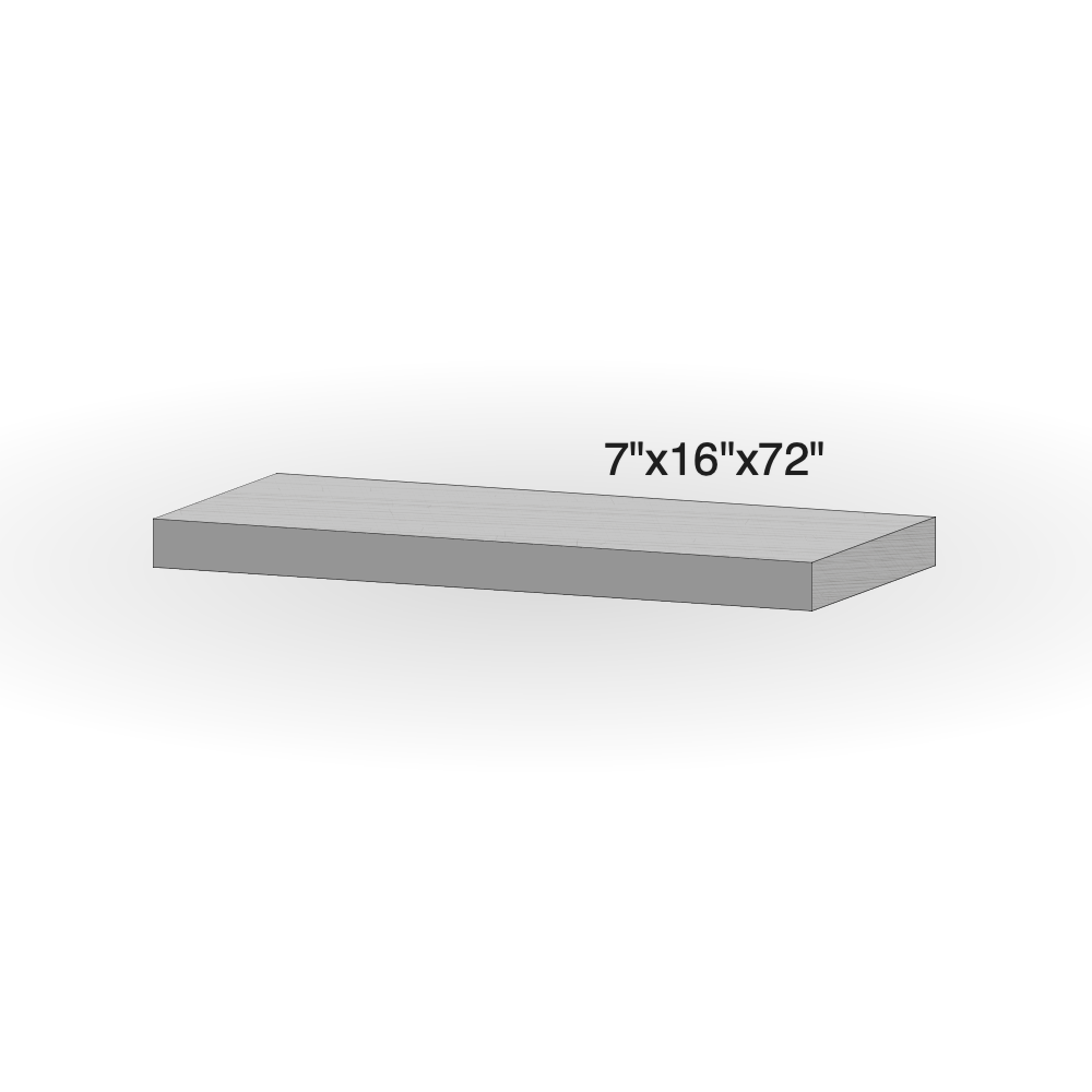 Step - Slate Grey Sandstone - 3 Edges Rock Face, 1 Longside Sawn - 7"x16"x72" sketch