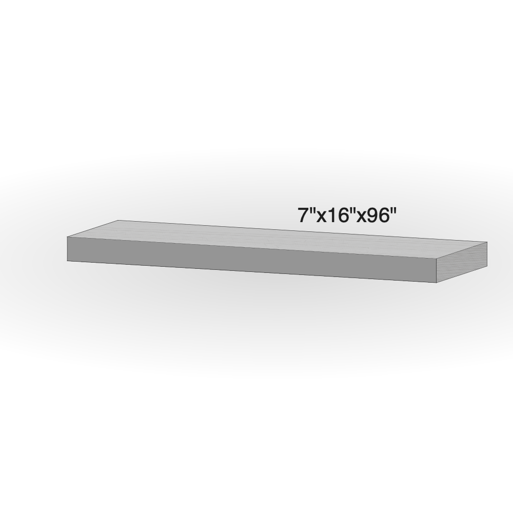 Step - Slate Grey Sandstone - 3 Edges Rockfaced, 1 Longside Sawn - 7"x16"x96" - Extra Large sketch