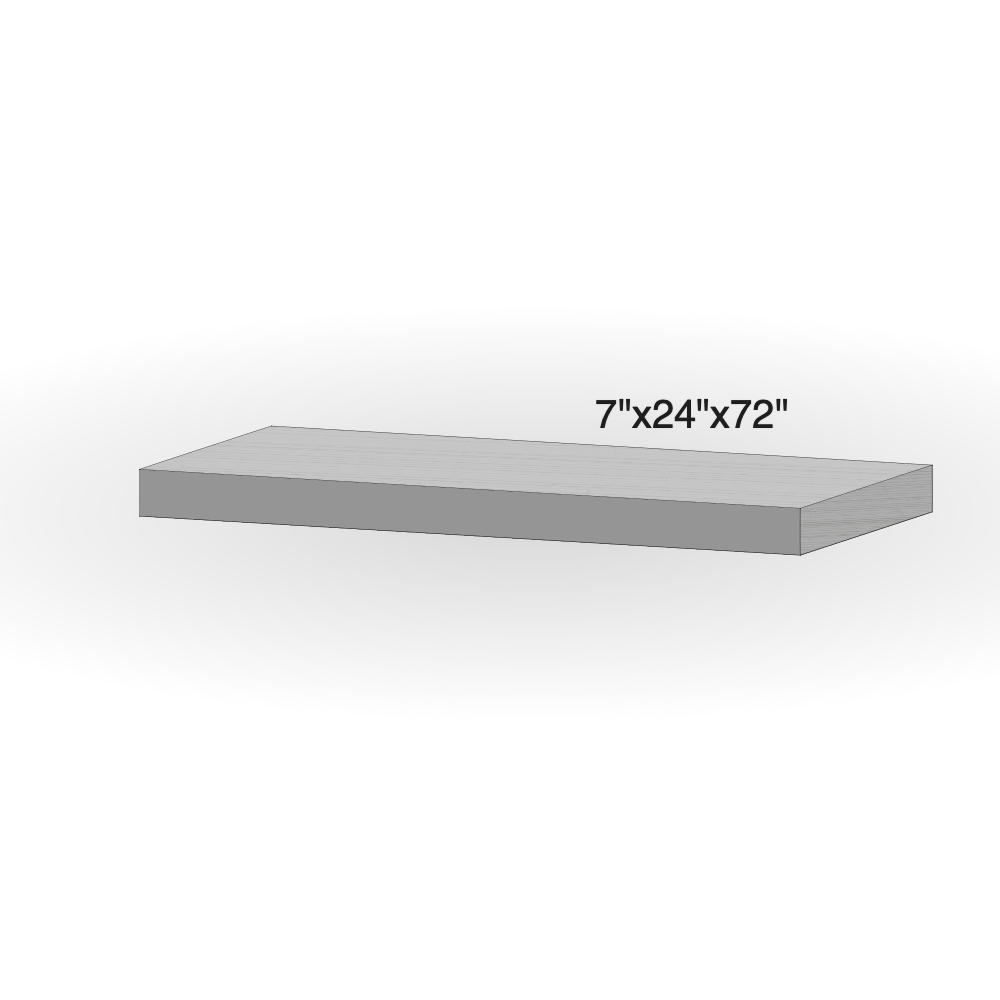 Step - Slate Grey Sandstone - 3 Edges Rockfaced, 1 Longside Sawn - 6"x24"x72" sketch