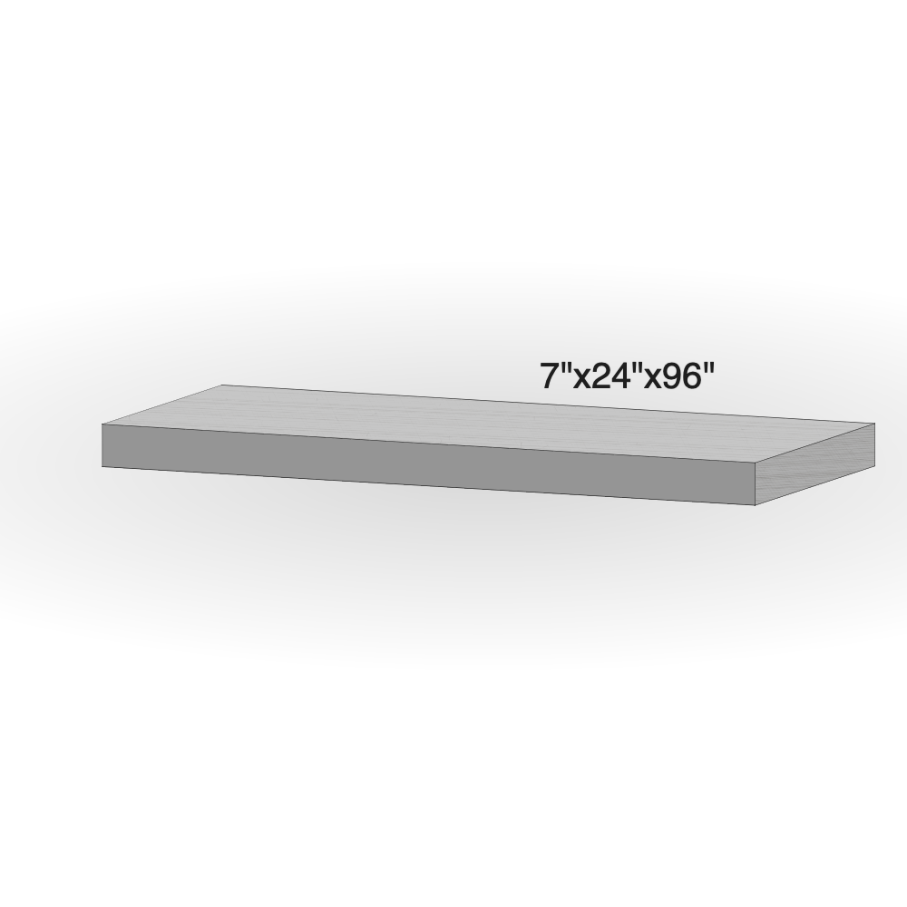 Step - Slate Grey Sandstone - 3 Edges Rockfaced, 1 Longside Sawn - 7"x24"x96" - Extra Large sketch
