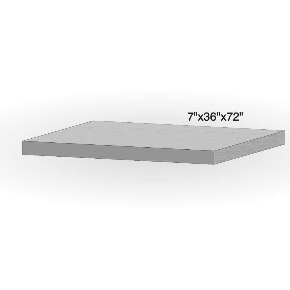 Step - Slate Grey Sandstone - 3 Edges Rockfaced, 1 Longside Sawn - 7"x36"x72" sketch