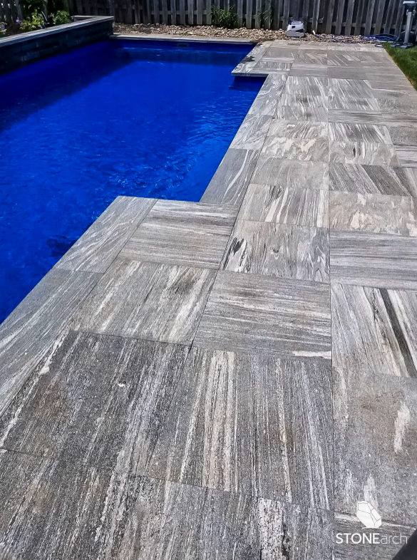 Jumbo Slab - Alicante Black - Flamed - Saw Cut - 2"x24"x72"