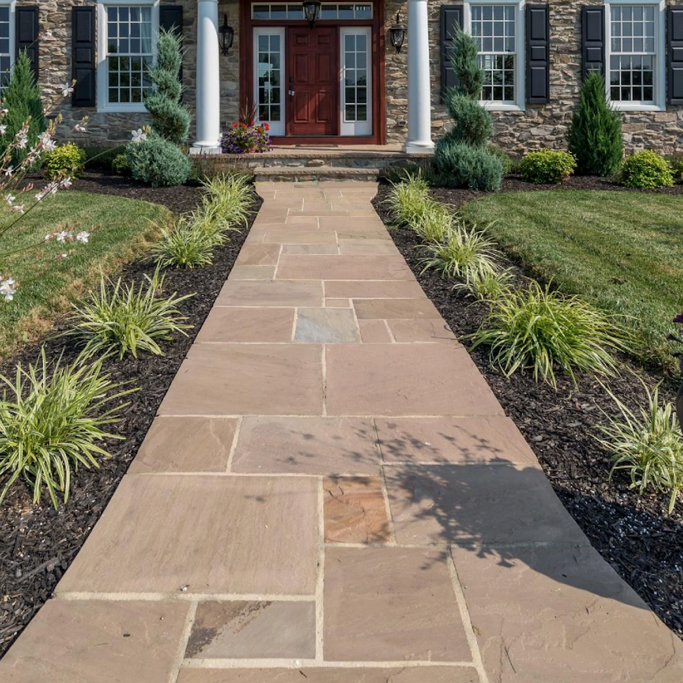 Coping - Autumn Brown Sandstone - 3 Edges Sawn, 1 Longside Rockfaced - 2"x16"x48"