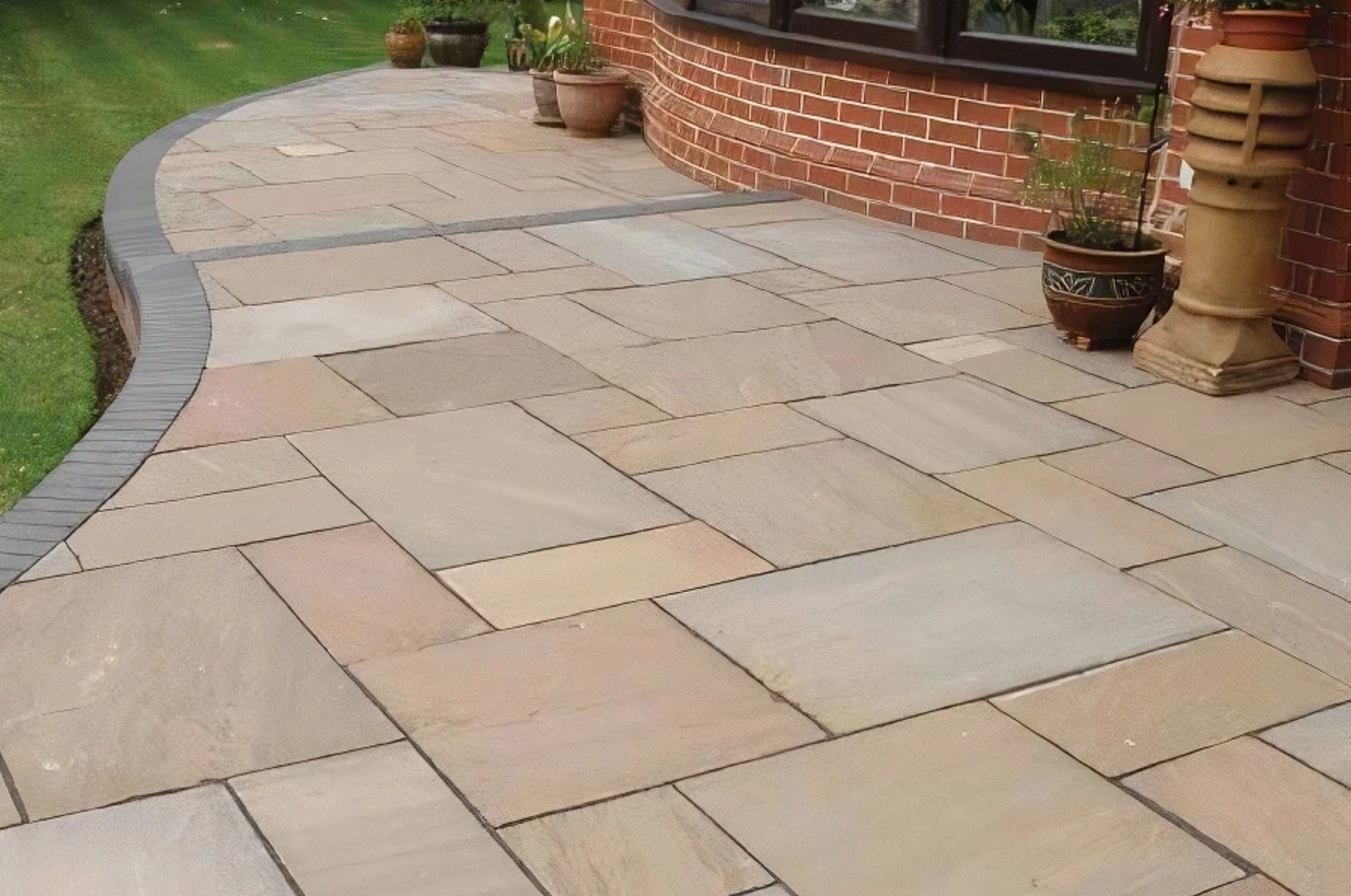 Coping - Autumn Brown Sandstone - 3 Edges Sawn, 1 Longside Rockfaced - 2"x14"x72"