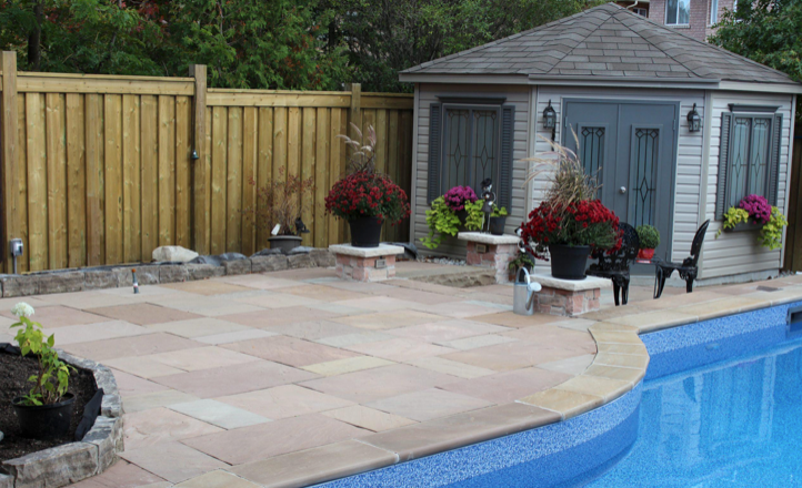 Coping - Autumn Brown Sandstone - 3 Edges Sawn, 1 Longside Rockfaced - 2"x16"x48"