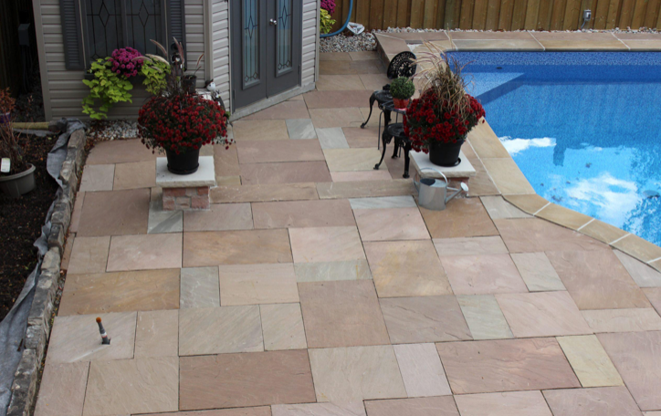 Jumbo Slab - Autumn Brown Sandstone - All Sides Rockfaced - 2"x24"x72"
