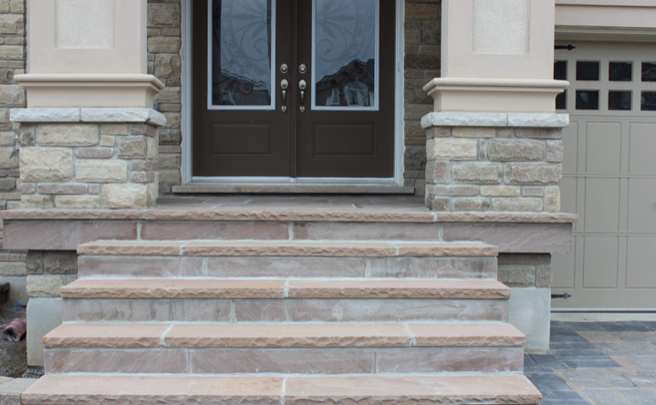 Coping - Autumn Brown Sandstone - 3 Edges Sawn, 1 Longside Rockfaced - 2"x16"x48"