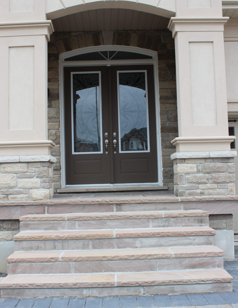 Step - Autumn Brown Sandstone - 3 Edges Rockfaced, 1 Longside Sawn - 6"x12"x48"