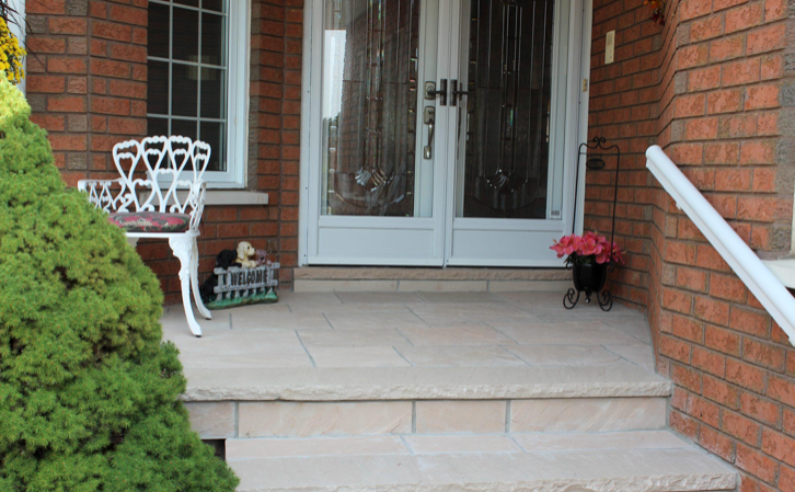 Coping - Beige Sandstone - 3 Edges Sawn, 1 Longside Rockfaced - 2"x12"x96"
