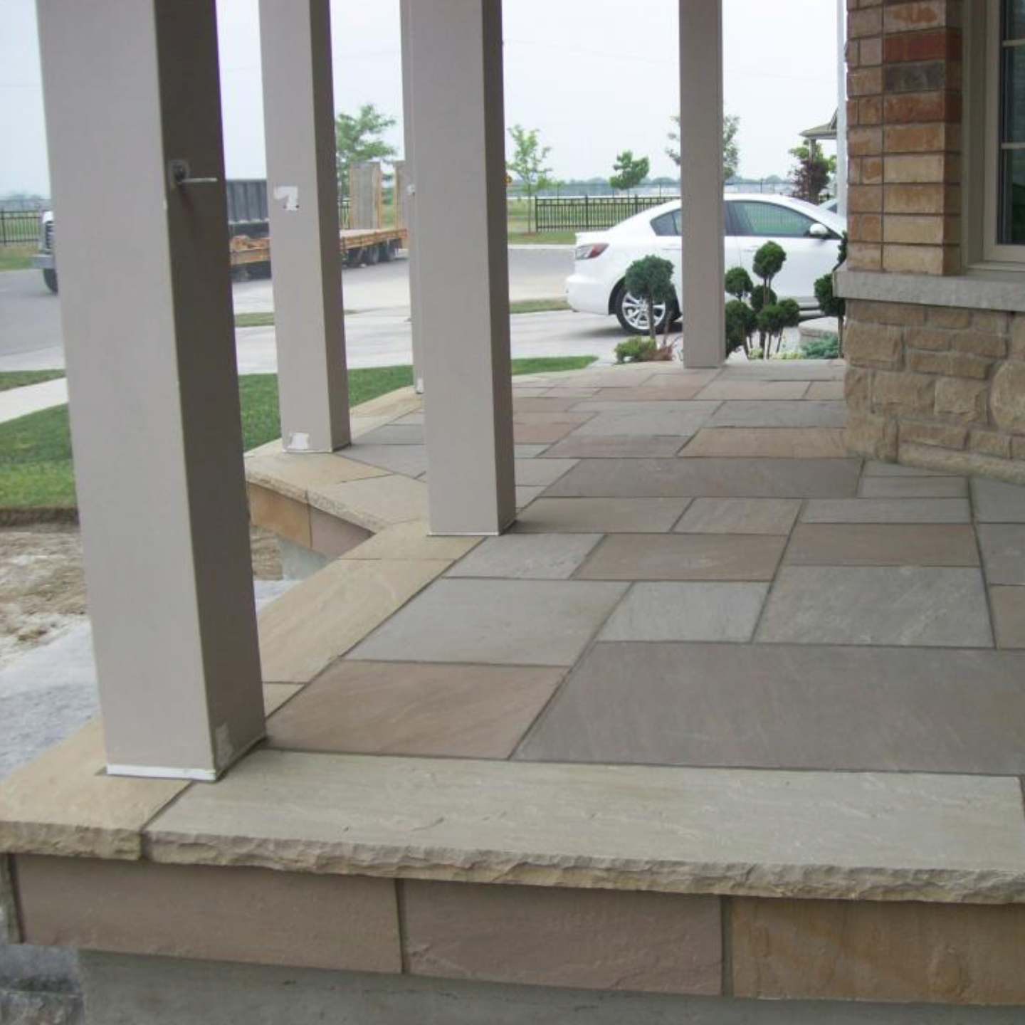 Coping - Beige Sandstone - 3 Edges Sawn, 1 Longside Rockfaced - 2"x12"x60"