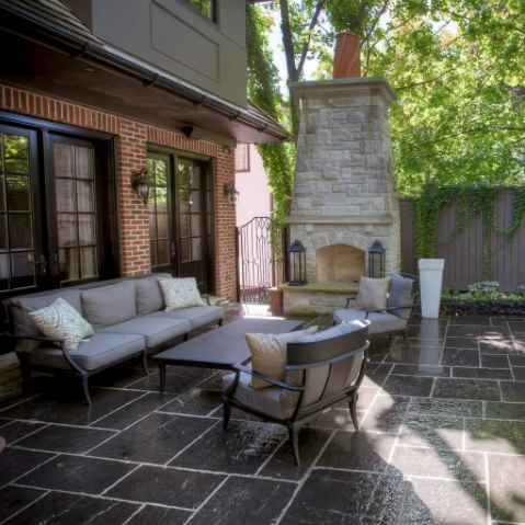 Paver - Black Limestone - Natural - Saw Cut - 1-1/4"x18"x36"