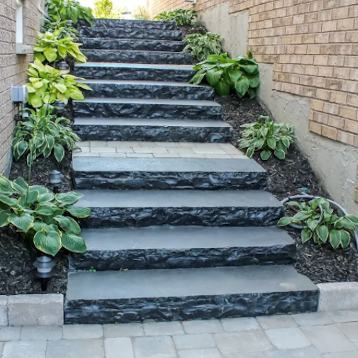 Coping - Black Limestone - Edge Natural - Rock Cut - 1-1/4"x12"x48"