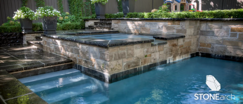 Coping (Pool) - Black Limestone - Cal - Bullnose - 2"x12"x48"