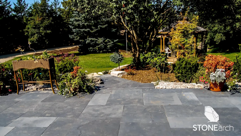 Paver - Black Limestone - Natural - Saw Cut - 1" - Combo