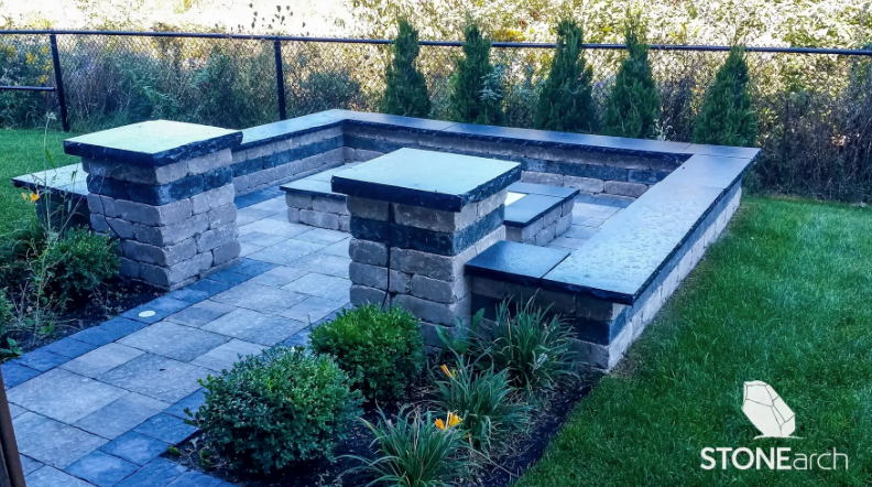 Coping - Black Limestone - Edge Natural - Rock Cut - 1-1/4"x12"x48"