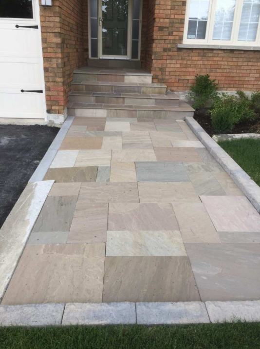 Coping - Bronte Sandstone - 3 Edges Sawn, 1 Longside Rockfaced - 2"x16"x48"