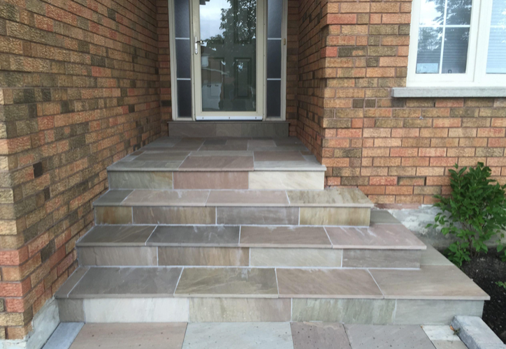 Coping - Bronte Sandstone - 3 Edges Sawn, 1 Longside Rockfaced - 2"x16"x48"