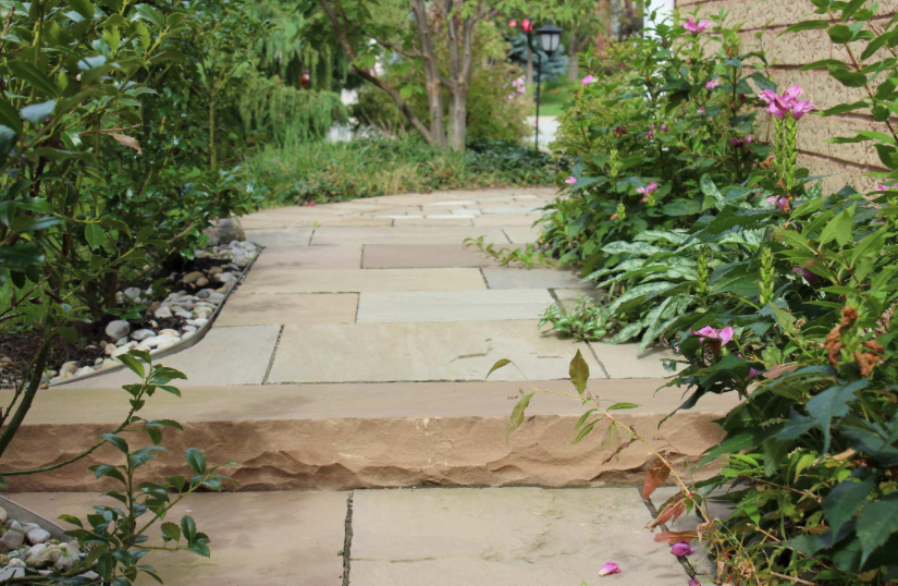 Coping - Bronte Sandstone - 3 Edges Sawn, 1 Longside Rockfaced - 2"x14"x48"