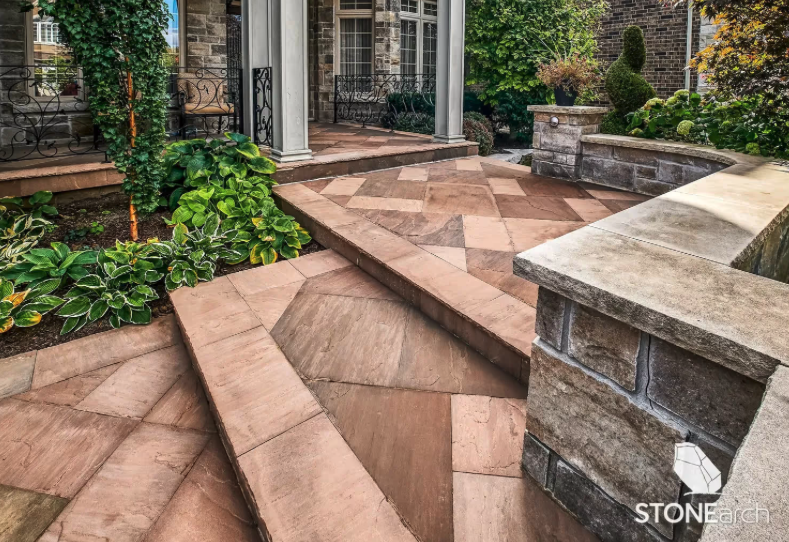 Coping (Wall - RF) - Brown Sandstone - Natural - Rock Cut - 2"x14"x48"