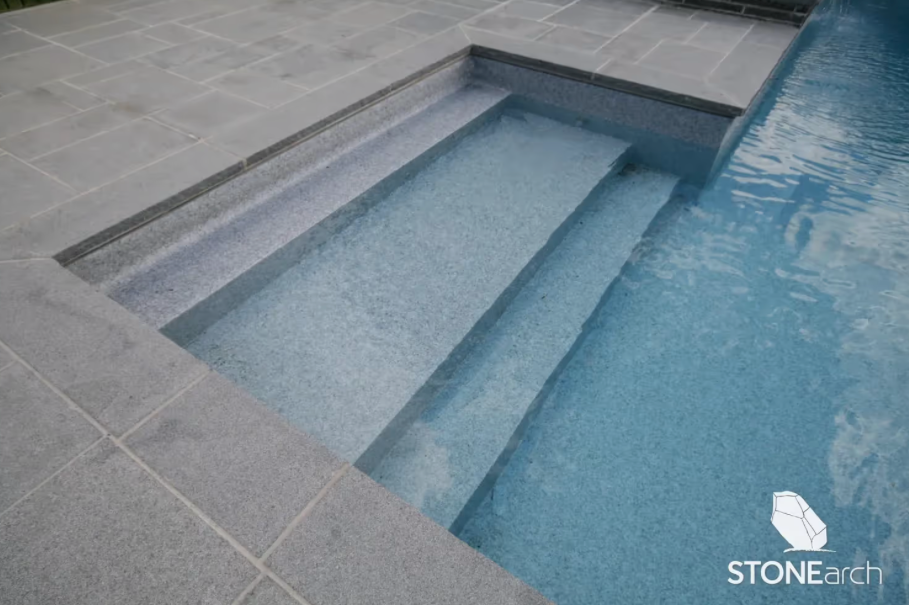 Coping (RF) - Gray Granite - Flamed - Rock Cut - 2x12x48
