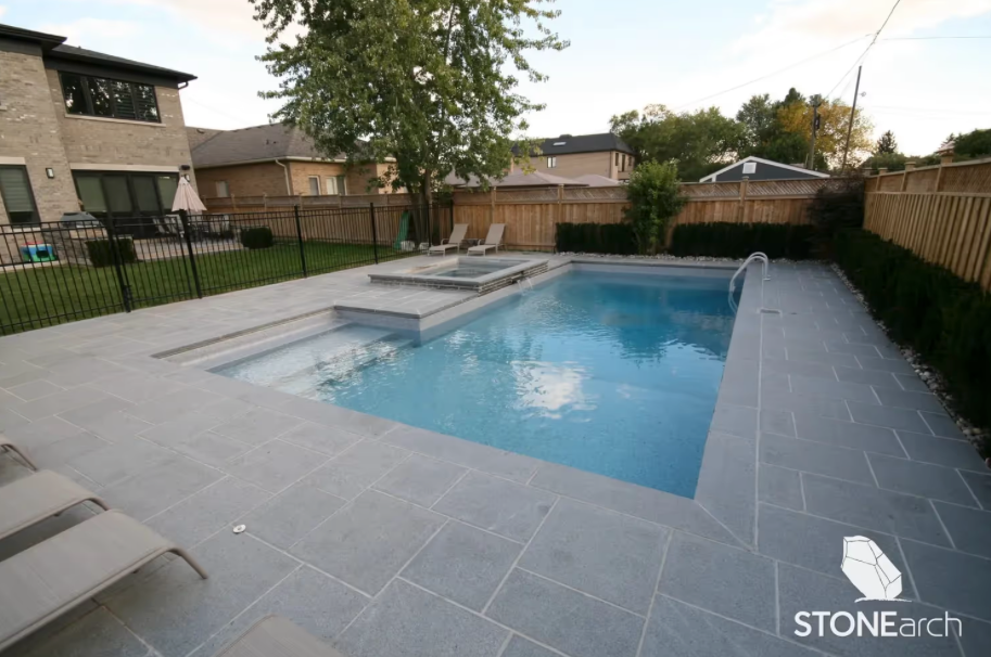 Coping (Wall - RF) - Gray Granite - Flamed - Rock Cut - 2"x14"x48"