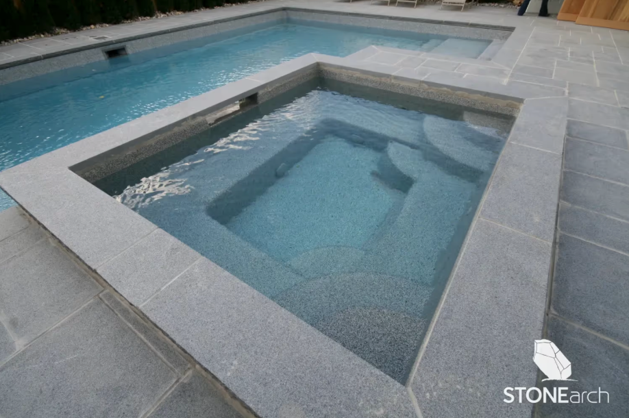 Coping (Wall - RF) - Gray Granite - Flamed - Rock Cut - 2"x14"x48"