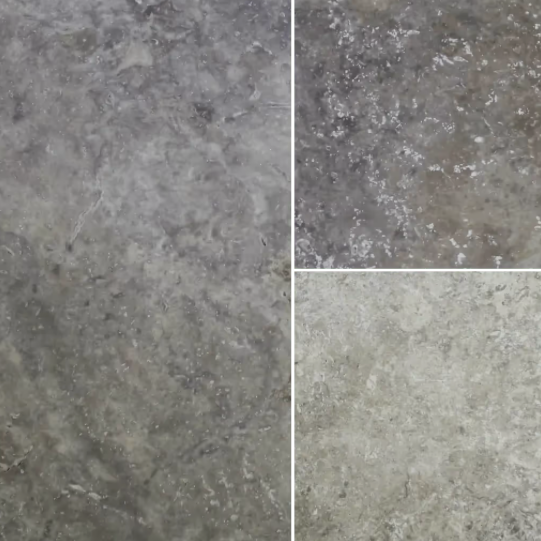 Paver/Cobble - Gray Mix Travertine - Cobble - Tumbled - 1-1/4"x16"x24" swatch