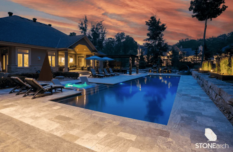 Coping - Gray Mix Travertine - Straight Cut - 2"x14"x48"
