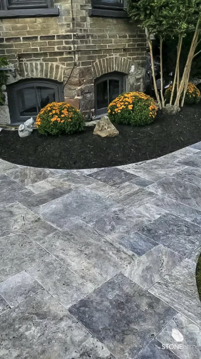 Paver/Cobble - Gray MixTravertine - Cobble - Tumbled - 1-1/4"x16"x24"