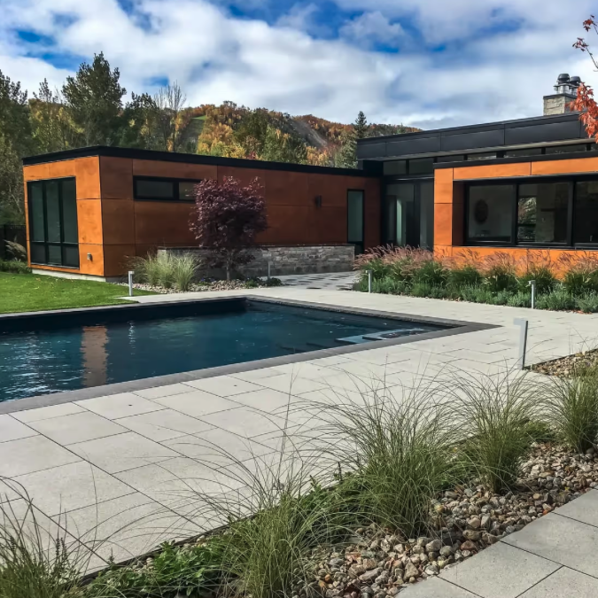 Coping (RF) - Gray Granite - Flamed - Rock Cut - 2x12x48