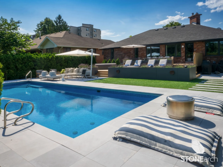 Coping (Pool) - Indus Gray - Sand Blast - Bullnose - 2"x12"x48"